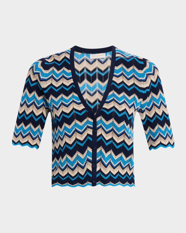 Alec Chevron-Knit Cardigan